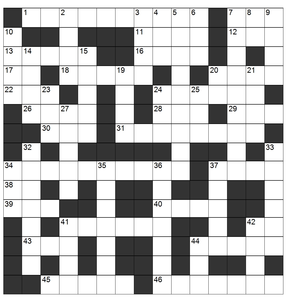 30 Feb 2013 crossword grid