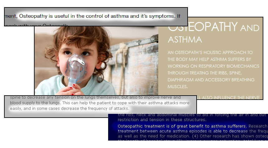 Osteo asthma mash of screen grabs