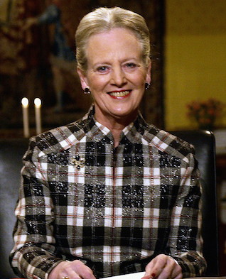 (FILES) A file photo dated 31 December 2001 of Denmark's Queen Margrethe delivering the traditional New Year's speech from the office at her residence Amalienborg Palace. Denmark's Queen Margrethe II, the head of the world's oldest monarchy dating back a thousand years, quietly marked 13 January 2002, 30 years on the throne. No celebrations or festivities were planned to mark the occasion, the royal palace said. The queen, 61, was to carry out her duties as usual on Monday, which included holding a public audience, the palace announced. AFP PHOTO /EPA/SCANPIX NORDFOTO FILES/KELD NAVNTOFT (Photo credit should read KELD NAVNTOFT/AFP/Getty Images)