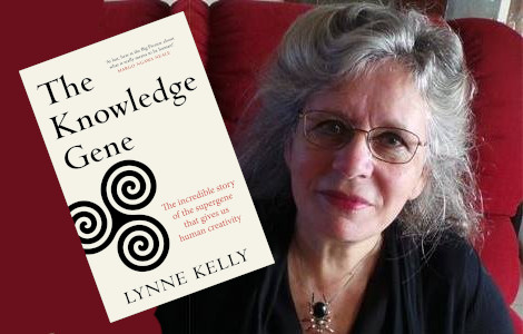 Lynne Kelly with the book, The Knowledge Gene